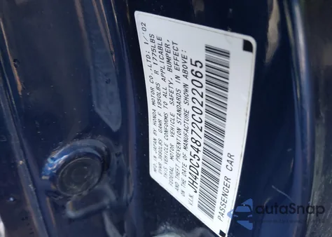 2002 Acura Rsx z USA, uszkodzony, nr VIN JH4DC54872C022065